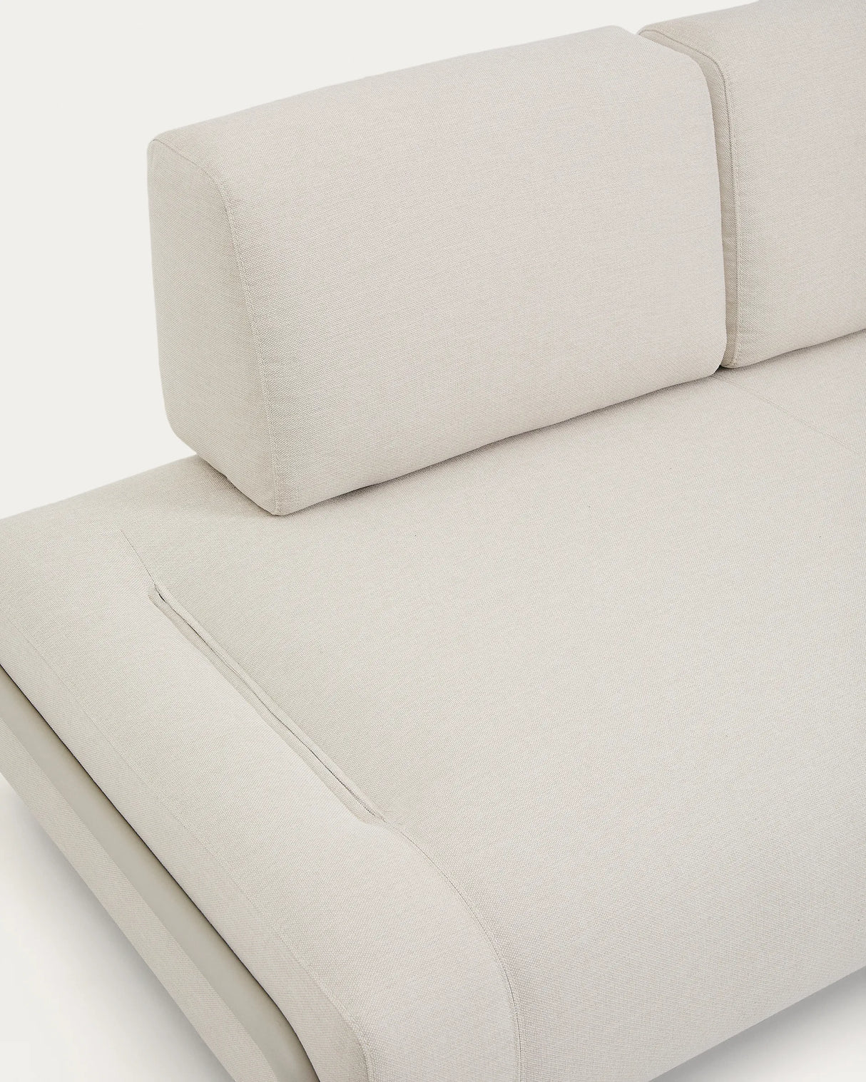 2-Sitzer-Modul Compo aus Chenille in Ecru mit beigem Metallgestell 200 cm FSC Mix Credit von Kave Home – Produktbild 7