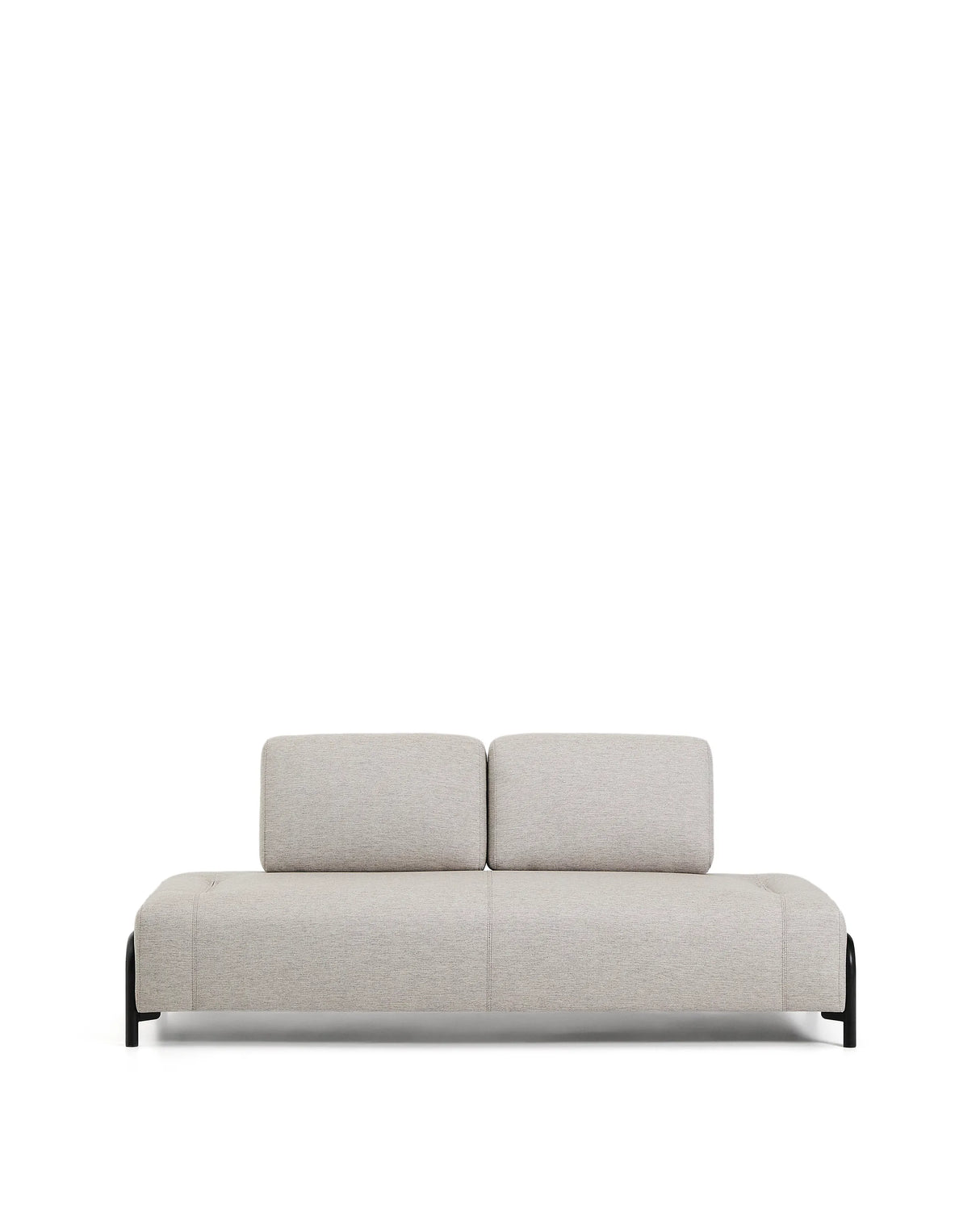 2-Sitzer-Modul Compo in Graubeige mit schwarzem Metallgestell 200 cm FSC Mix Credit von Kave Home – Produktbild 1