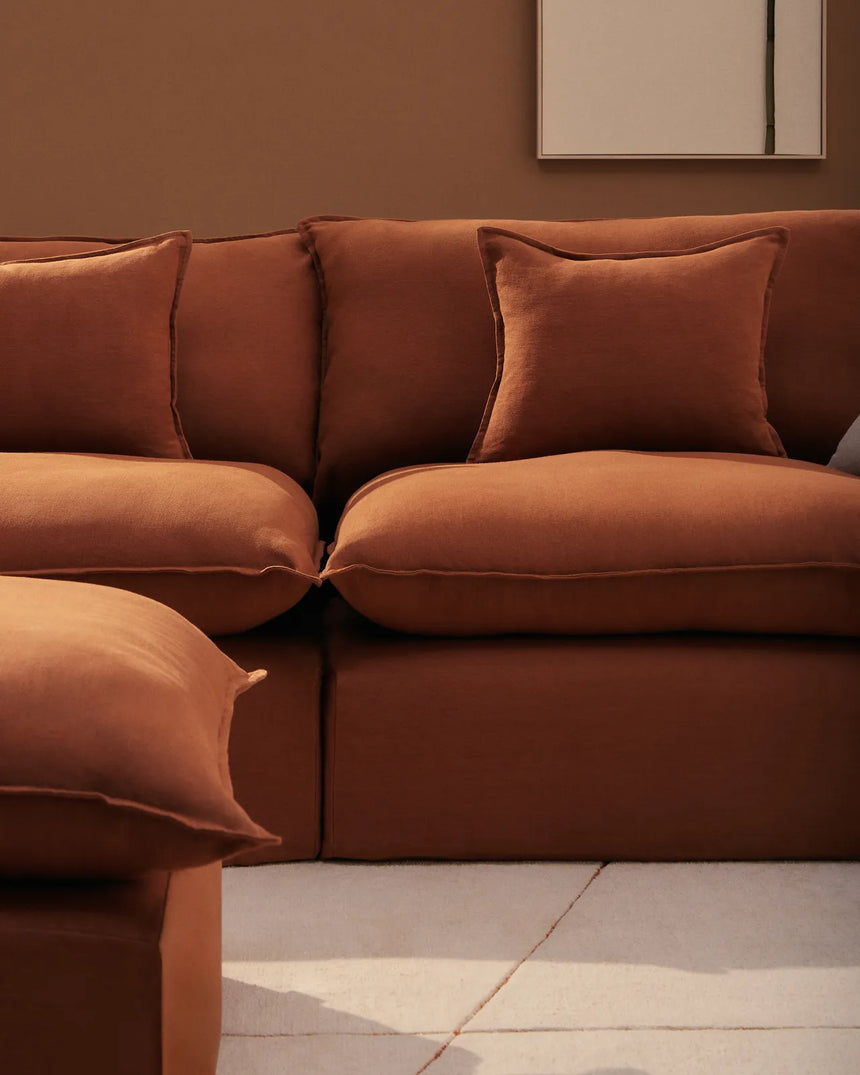 2-Sitzer-Modularsofa Anarela mit abnehmbarem Bezug und Randmodul aus 100 % Leinen, 270 cm, FSC Mix Credit von Kave Home – Bild 3