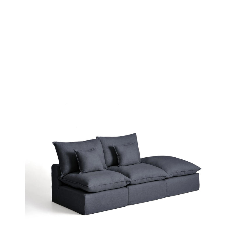 2-Sitzer-Modularsofa Anarela mit abnehmbarem Bezug und Randmodul aus Leinen und Viskose in Dunkelgrau, 270 cm, FSC Mix Credit von Kave Home – Bild 6