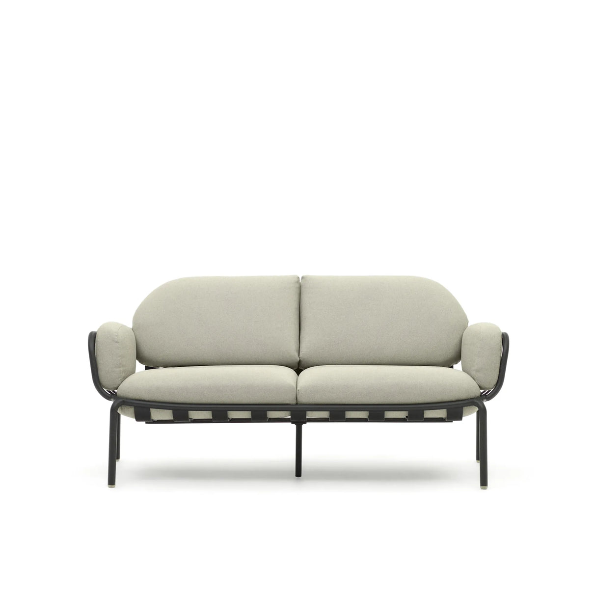 2-Sitzer-Outdoor-Sofa Joncols mit Bezug in Beige aus Aluminium mit grau lackiertem Finish 164 cm von Kave Home – Produktbild 1
