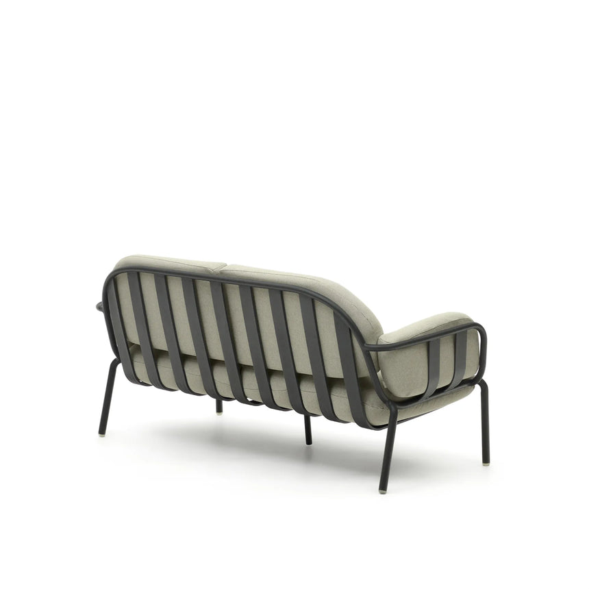 2-Sitzer-Outdoor-Sofa Joncols mit Bezug in Beige aus Aluminium mit grau lackiertem Finish 164 cm von Kave Home – Produktbild 8