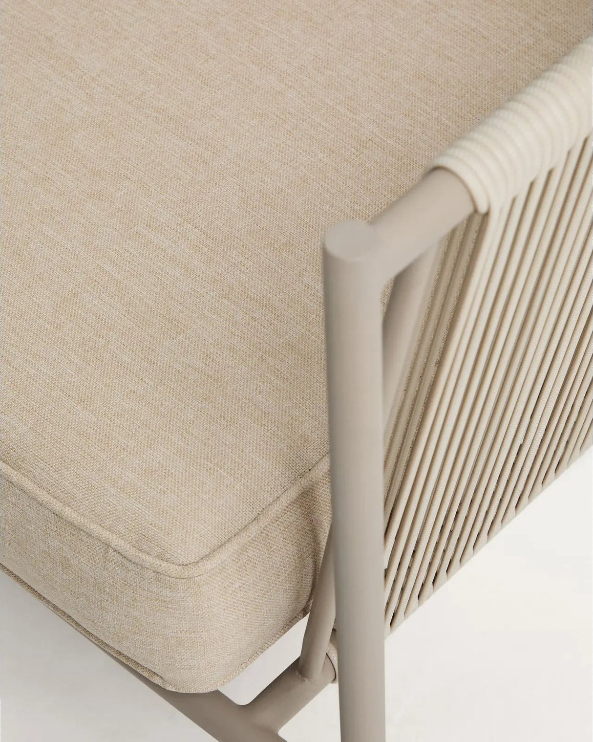 2-Sitzer-Outdoor-Sofa Zivia aus écrufarbenem Seil und taupefarben verzinktem Stahl 178 cm von Kave Home – Bild 6