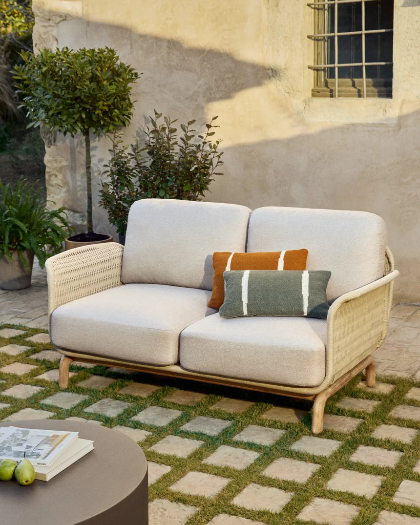 2-Sitzer-Sofa Alipa aus massivem Akazienholz und ecrufarbenem Seil, 165 cm von Kave Home – Bild 2