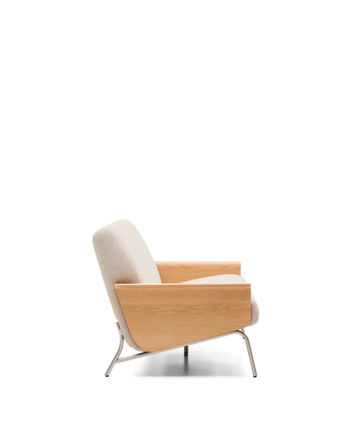 2-Sitzer-Sofa Amsen in Beige aus Eichensperrholz mit Beinen aus em gebürsteten Edelstahl 150 cm FSC 100 % von Kave Home – Produktbild 7