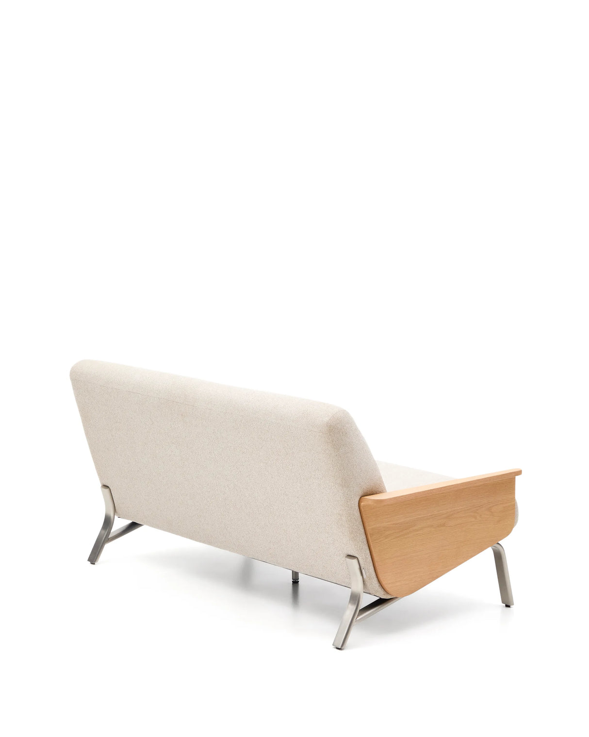 2-Sitzer-Sofa Amsen in Beige aus Eichensperrholz mit Beinen aus em gebürsteten Edelstahl 150 cm FSC 100 % von Kave Home – Produktbild 8