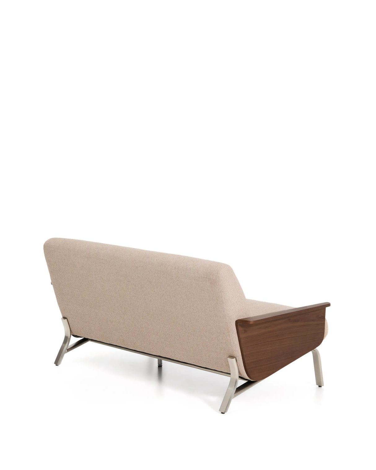 2-Sitzer-Sofa Amsen in Hellbraun aus Nussbaumsperrholz und Beinen aus em gebürsteten Edelstahl 150 cm FSC 100 % von Kave Home – Produktbild 7