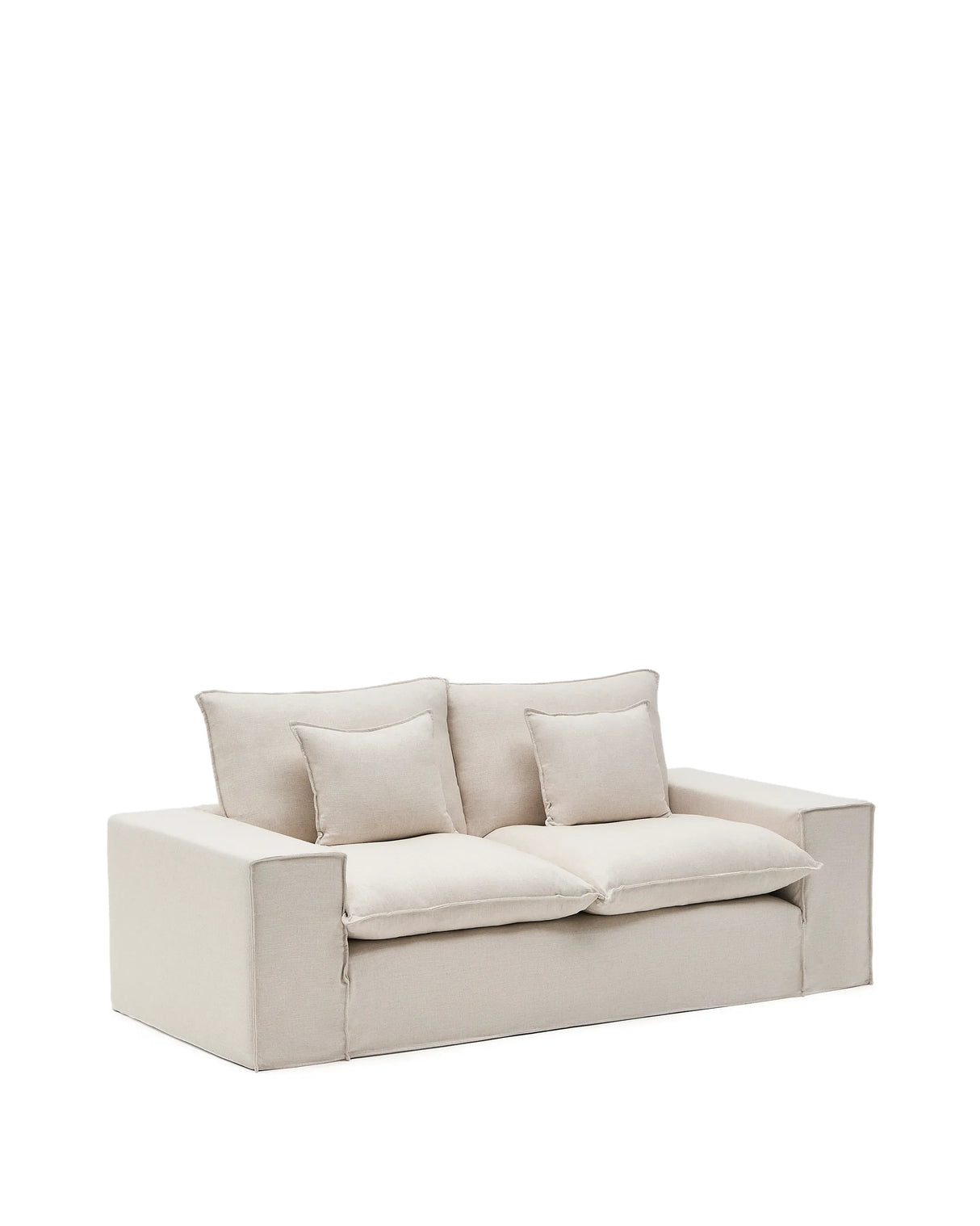 2-Sitzer Sofa Anarela mit abnehmbarem Bezug und beigen Leinenkissen 240 cm von Kave Home – Produktbild 5