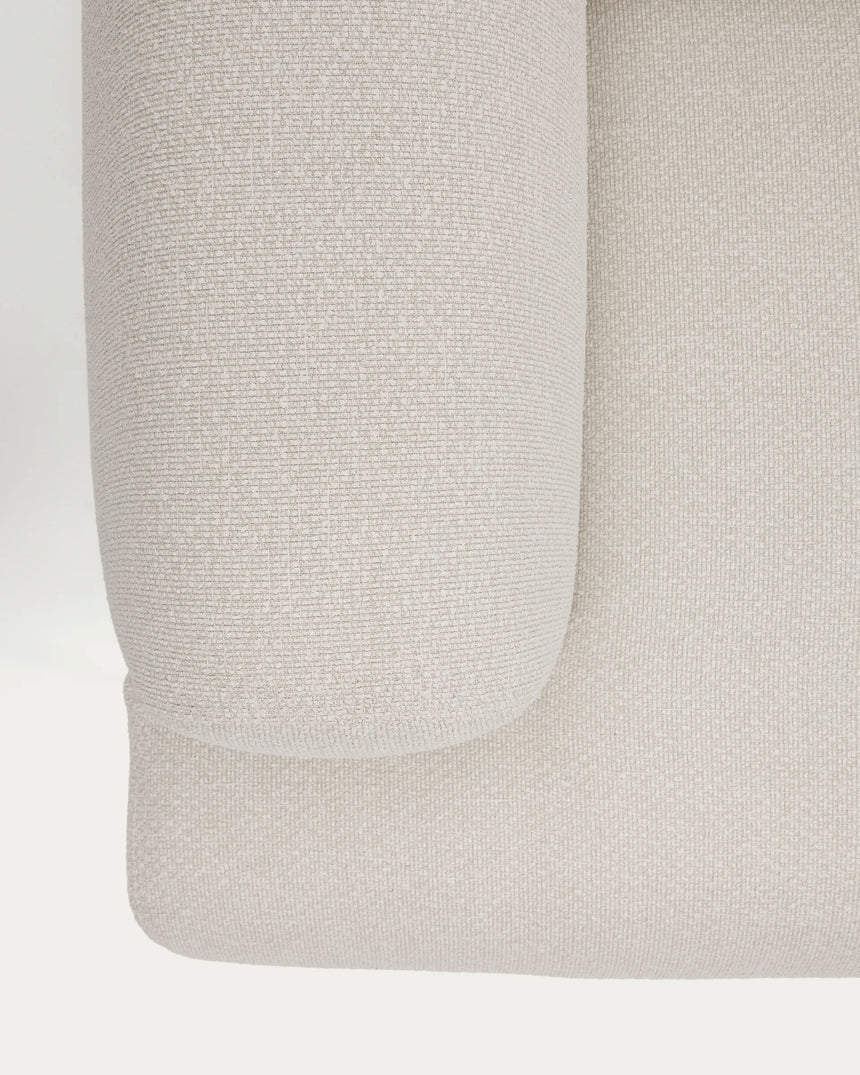 2-Sitzer-Sofa Aurum aus ecrufarbener Chenille mit verstellbarem Kopfteil und mattbeiger Metallbasis 210 cm FSC Mix Credit von Kave Home – Produktbild 18