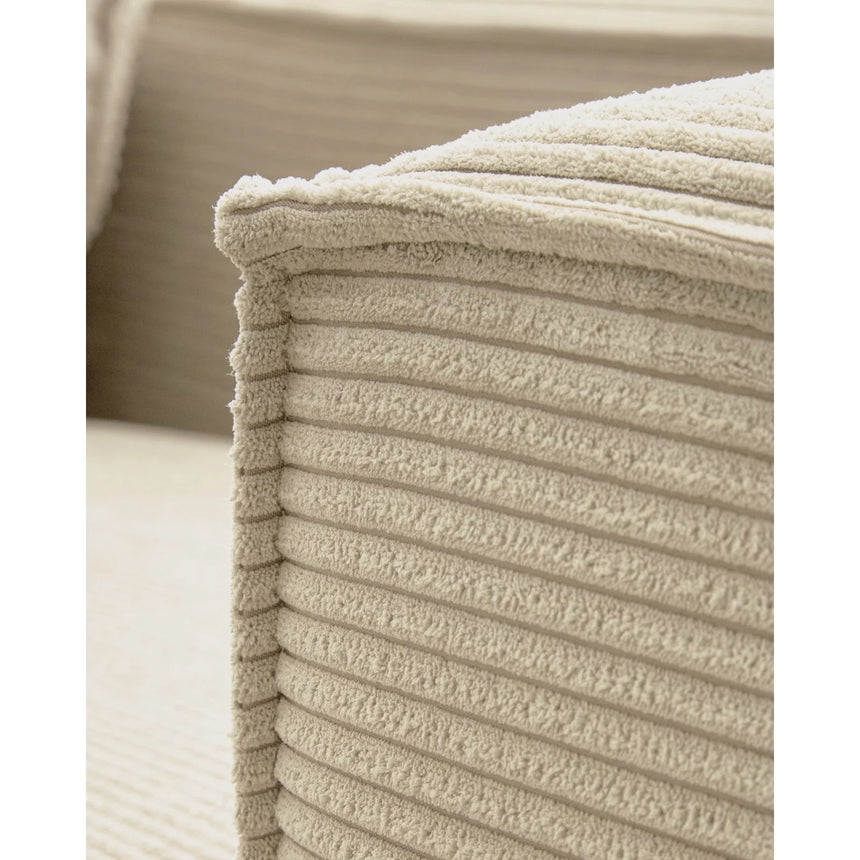 2-Sitzer-Sofa Blok mit dickem Cord in Naturfarbe und Chaiselongue rechts 240 cm FSC Mix Credit von Kave Home – Produktbild 4