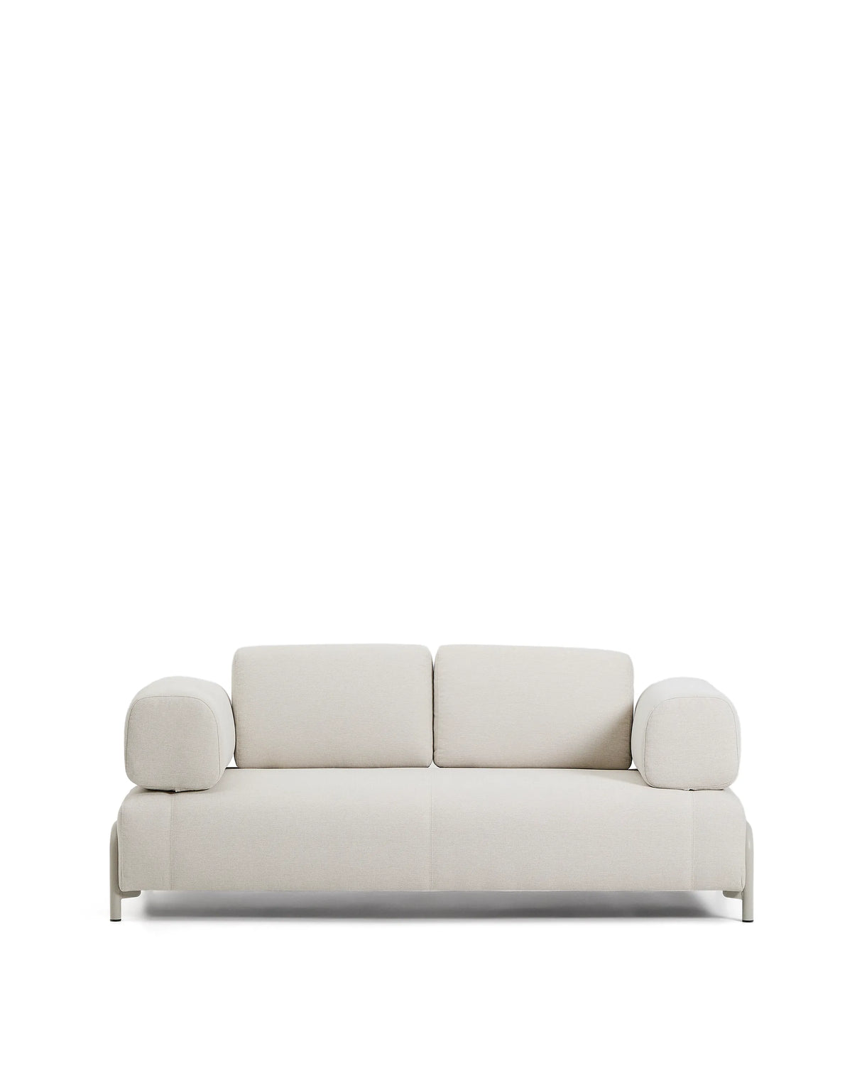 2-Sitzer-Sofa Compo aus Chenille in Ecru mit beigem Metallgestell 200 cm FSC Mix Credit von Kave Home – Produktbild 1