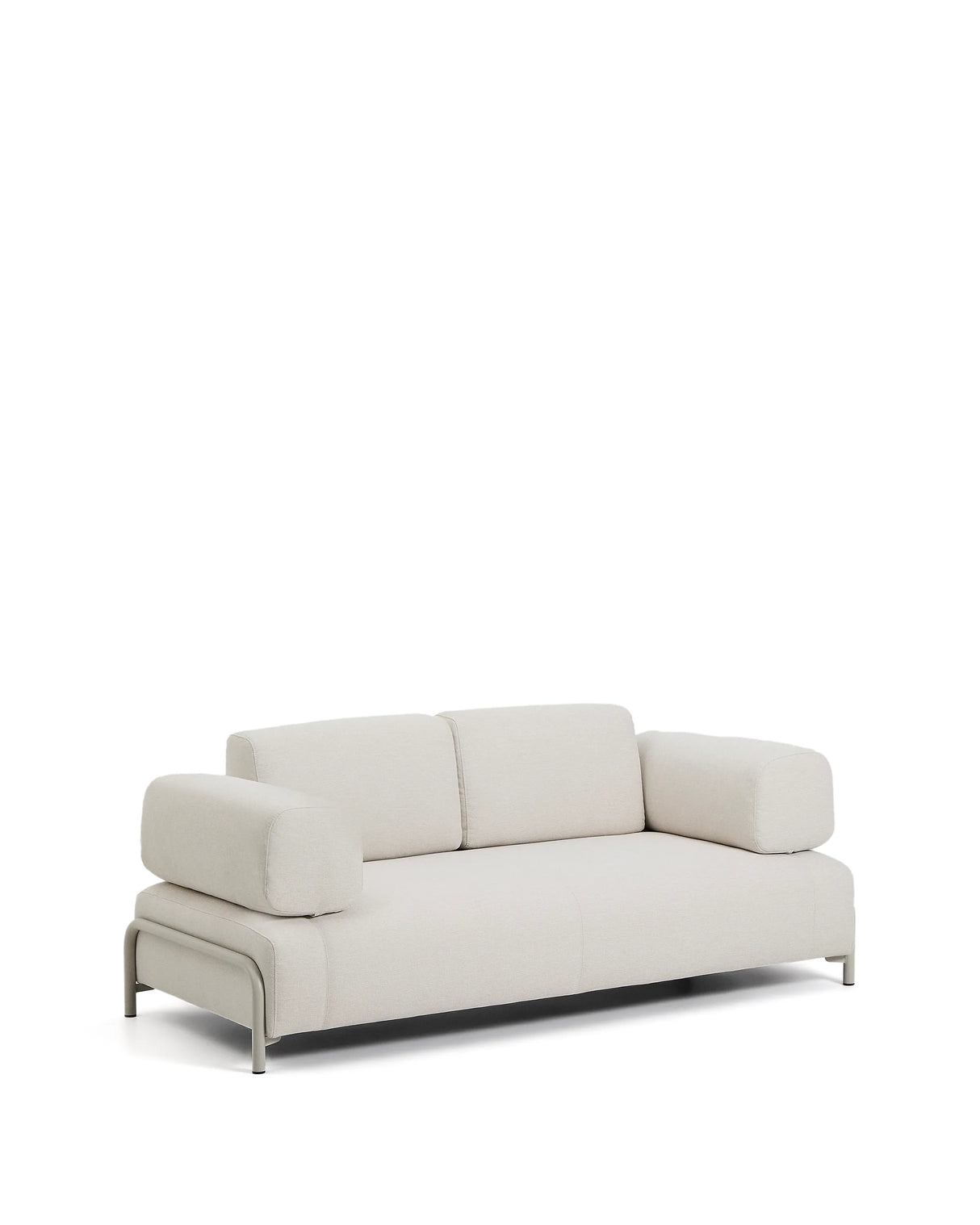 2-Sitzer-Sofa Compo aus Chenille in Ecru mit beigem Metallgestell 200 cm FSC Mix Credit von Kave Home – Produktbild 3