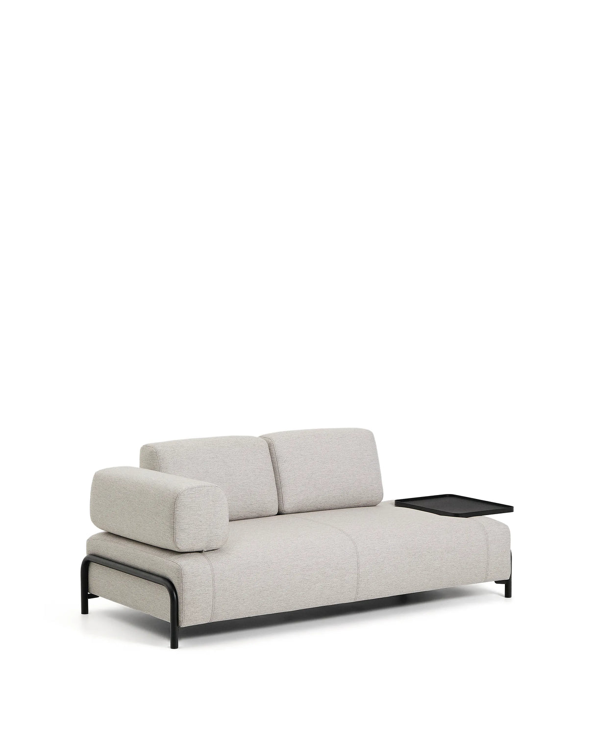 2-Sitzer-Sofa Compo in Graubeige mit großem Tablett und schwarzem Metallgestell 200 cm FSC Mix Credit von Kave Home – Produktbild 5