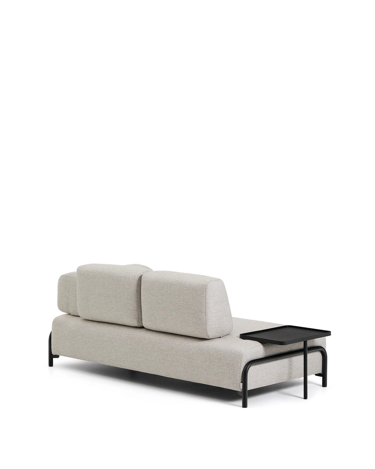 2-Sitzer-Sofa Compo in Graubeige mit großem Tablett und schwarzem Metallgestell 200 cm FSC Mix Credit von Kave Home – Produktbild 7