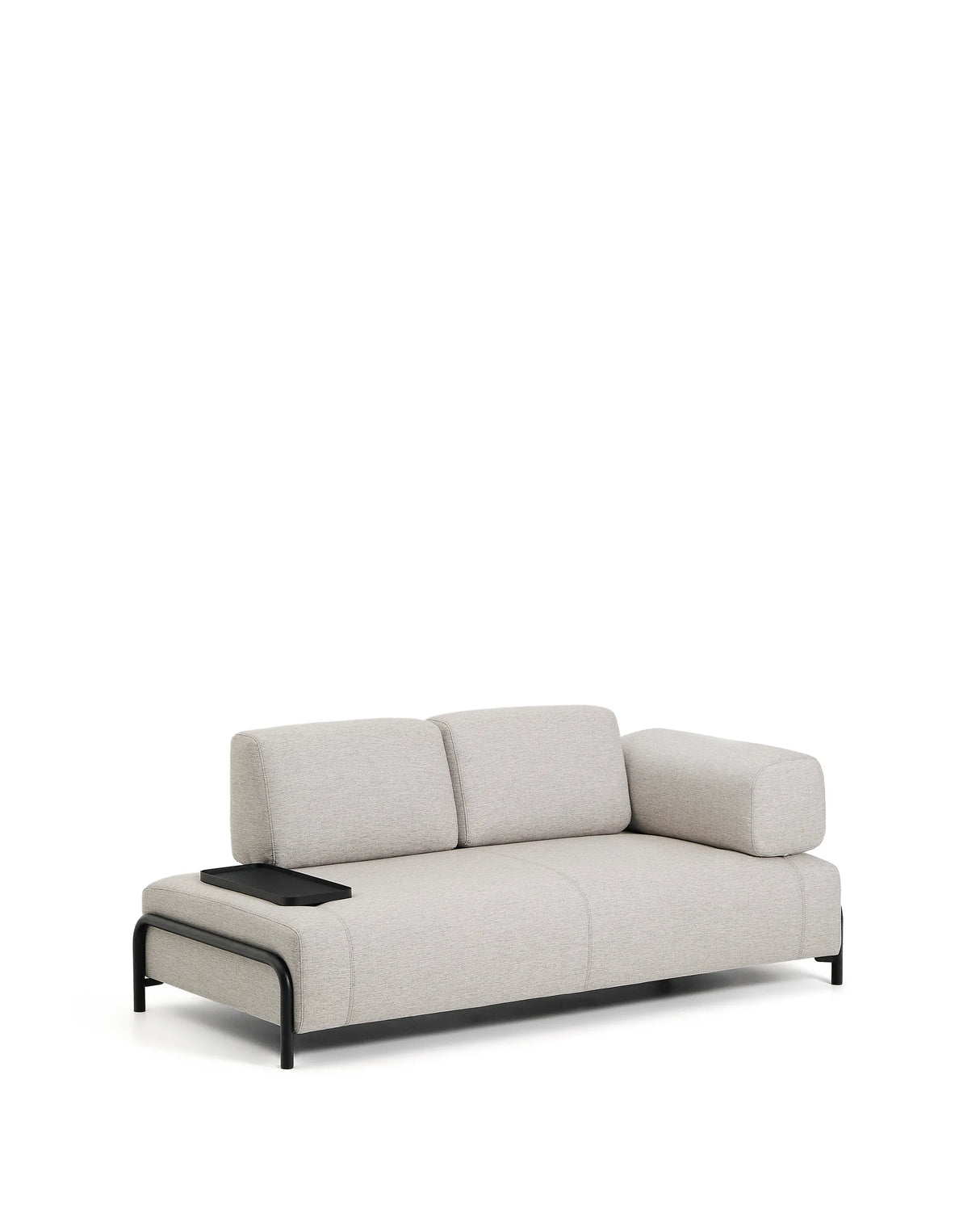 2-Sitzer-Sofa Compo in Graubeige mit kleinem Tablett und schwarzem Metallgestell 200 cm FSC Mix Credit von Kave Home – Produktbild 5
