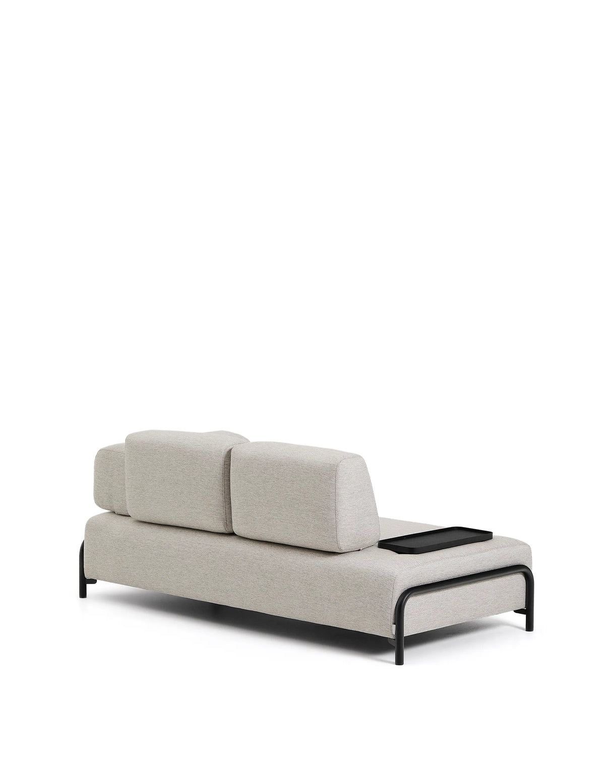 2-Sitzer-Sofa Compo in Graubeige mit kleinem Tablett und schwarzem Metallgestell 200 cm FSC Mix Credit von Kave Home – Produktbild 7