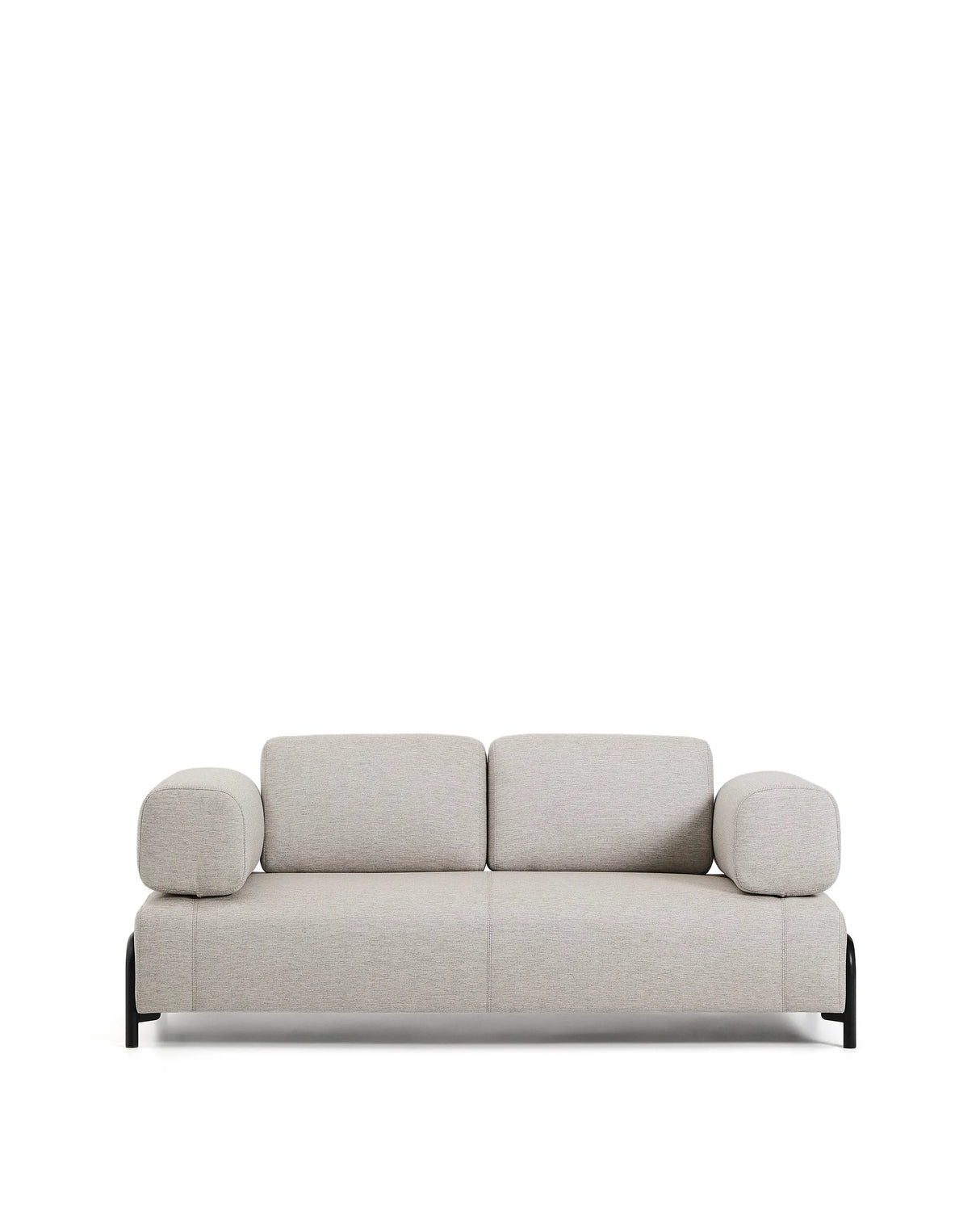 2-Sitzer-Sofa Compo in Graubeige mit schwarzem Metallgestell 200 cm FSC Mix Credit von Kave Home – Produktbild 1