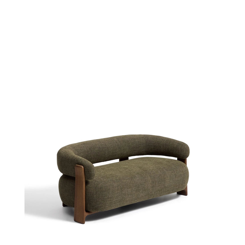 2-Sitzer-Sofa Granite mit grüner Chenille und Beinen aus massivem Eschenholz mit Nussbaumfinish, 155 cm, FSC 100 % von Kave Home – Bild 2