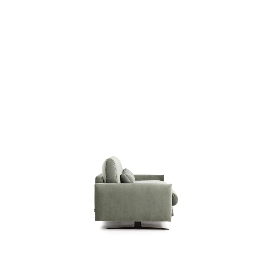 2-Sitzer-Sofa Veliro aus grünem Samt mit Stahlbeinen in schwarzer Ausführung, 210 cm FSC Mix Credit von Kave Home – Bild 6