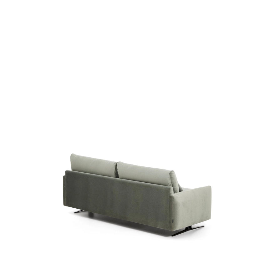 2-Sitzer-Sofa Veliro aus grünem Samt mit Stahlbeinen in schwarzer Ausführung, 210 cm FSC Mix Credit von Kave Home – Bild 7