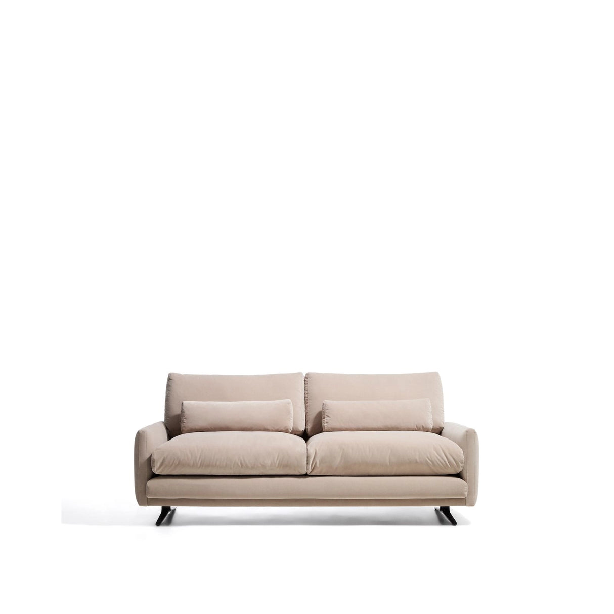 2-Sitzer-Sofa Veliro, schwer entflammbar, mit perlweißem Samt und Stahlbeinen mit schwarzem Finish, 210 cm, FSC Mix Credit von Kave Home – Bild 4