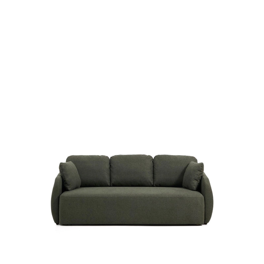 3-Sitzer-Bettsofa Laira in dunkelgrüner Chenille, 218 cm, FSC Mix Credit von Kave Home – Bild 5