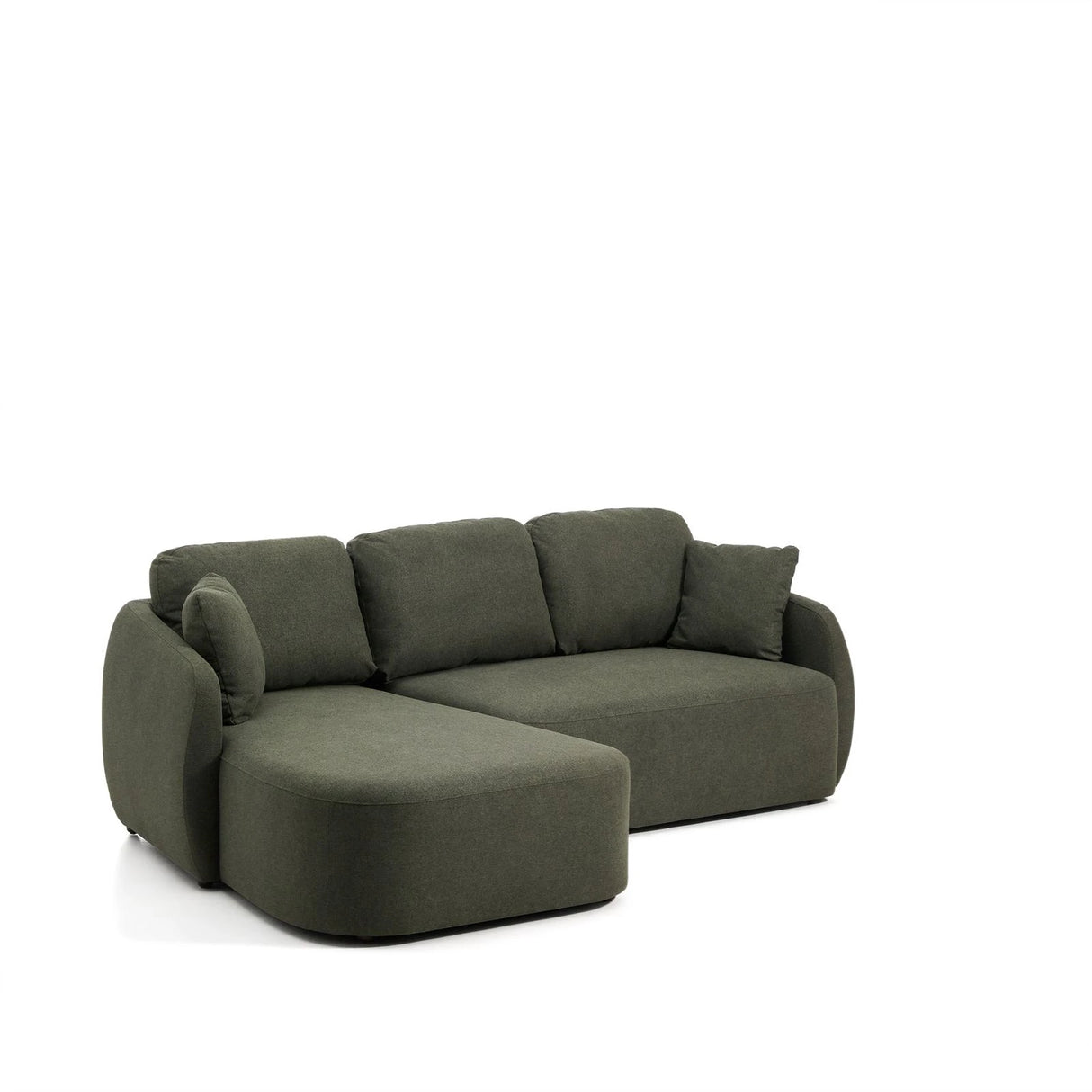 3-Sitzer-Bettsofa Laira in dunkelgrüner Chenille und Chaiselongue links, 246 cm, FSC Mix Credit von Kave Home – Produktbild 6