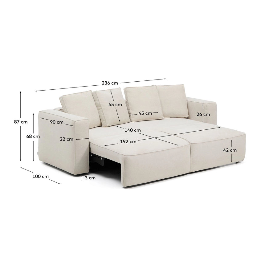 3-Sitzer Bettsofa Marela in beiger Chenille, 236 cm, FSC Mix Credit von Kave Home – Bild 5