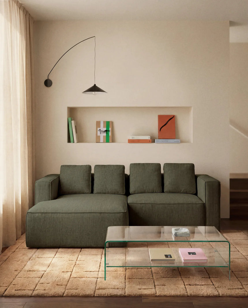 3-Sitzer-Bettsofa Marela mit Chaiselongue links in Grün, 236 cm, FSC Mix Credit von Kave Home – Bild 2