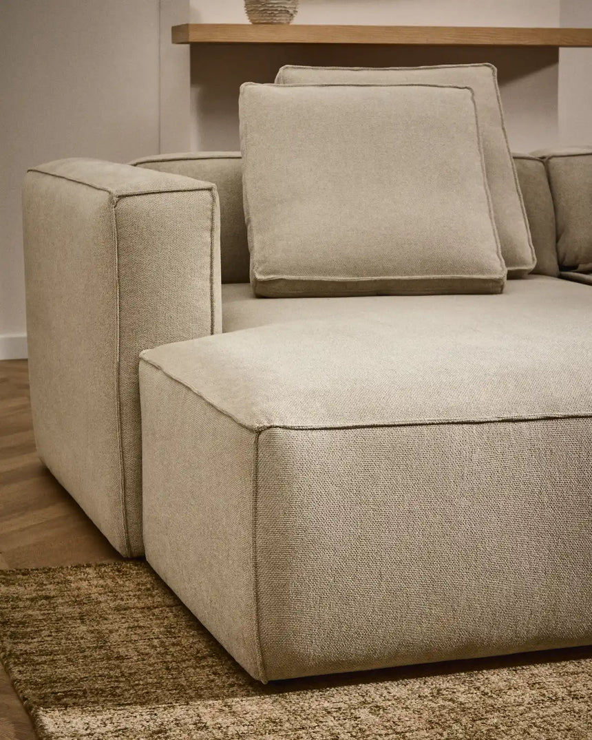 3-Sitzer Bettsofa Marela mit Chaiselongue links in beiger Chenille, 236 cm, FSC Mix Credit von Kave Home – Bild 3