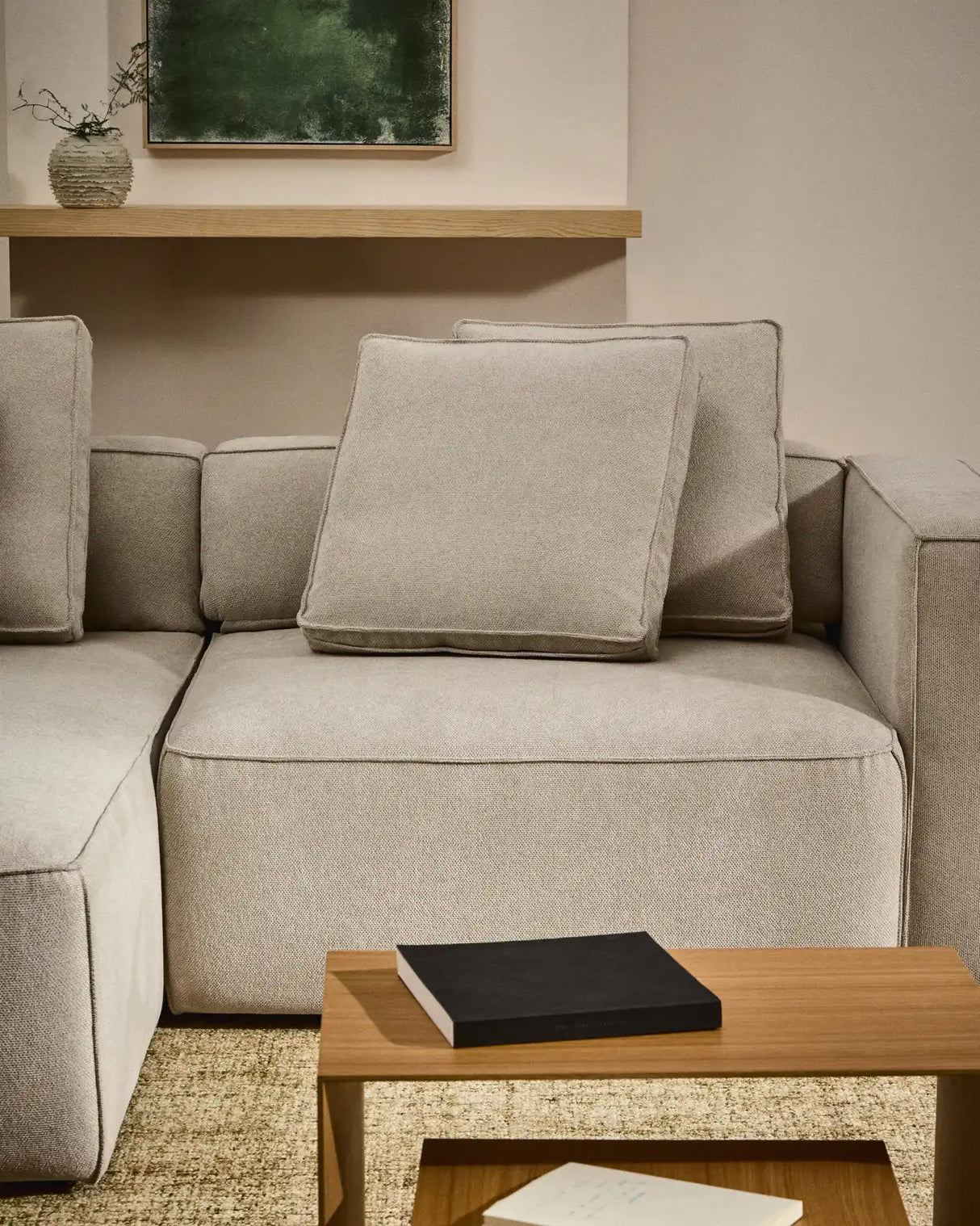 3-Sitzer Bettsofa Marela mit Chaiselongue links in beiger Chenille, 236 cm, FSC Mix Credit von Kave Home – Bild 4