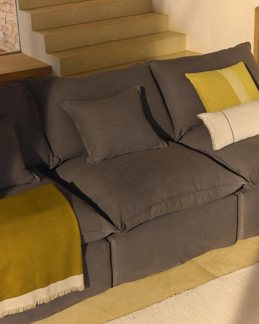 3-Sitzer-Modularsofa Anarela mit abnehmbarem Bezug aus 100 % Leinen in Taupe, 270 cm, FSC Mix Credit von Kave Home – Bild 3