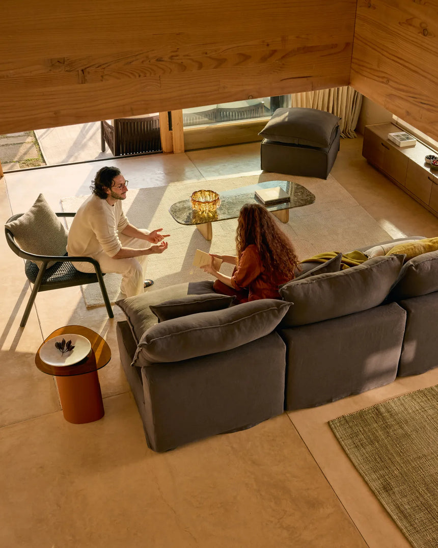 3-Sitzer-Modularsofa Anarela mit abnehmbarem Bezug aus 100 % Leinen in Taupe, 270 cm, FSC Mix Credit von Kave Home – Bild 4