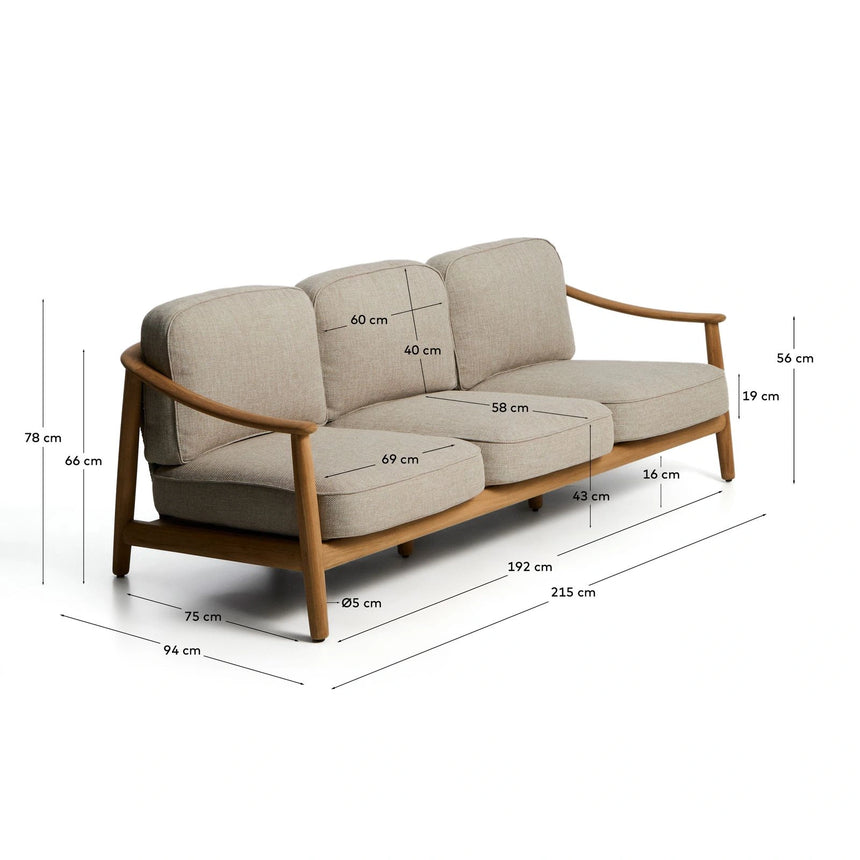 3-Sitzer Outdoor-Sofa Elunda aus massivem Teakholz, FSC 100 %, 215 cm von Kave Home – Bild 2