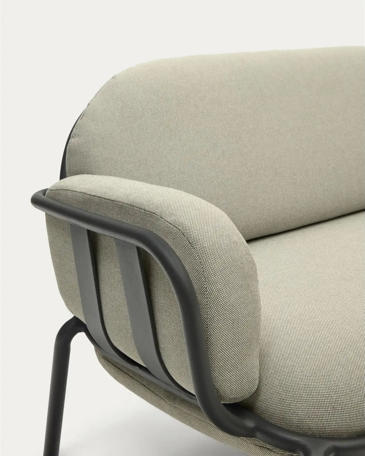 3-Sitzer-Outdoor-Sofa Joncols mit Bezug in Beige aus Aluminium mit grau lackiertem Finish 225 cm von Kave Home – Produktbild 12