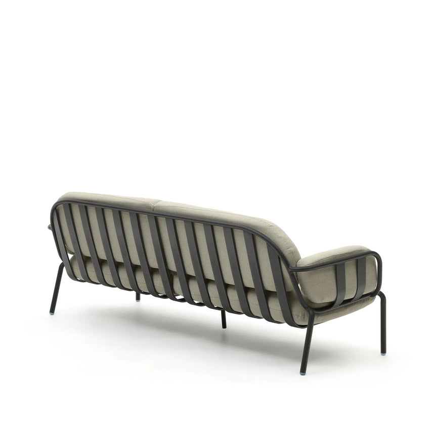 3-Sitzer-Outdoor-Sofa Joncols mit Bezug in Beige aus Aluminium mit grau lackiertem Finish 225 cm von Kave Home – Produktbild 8