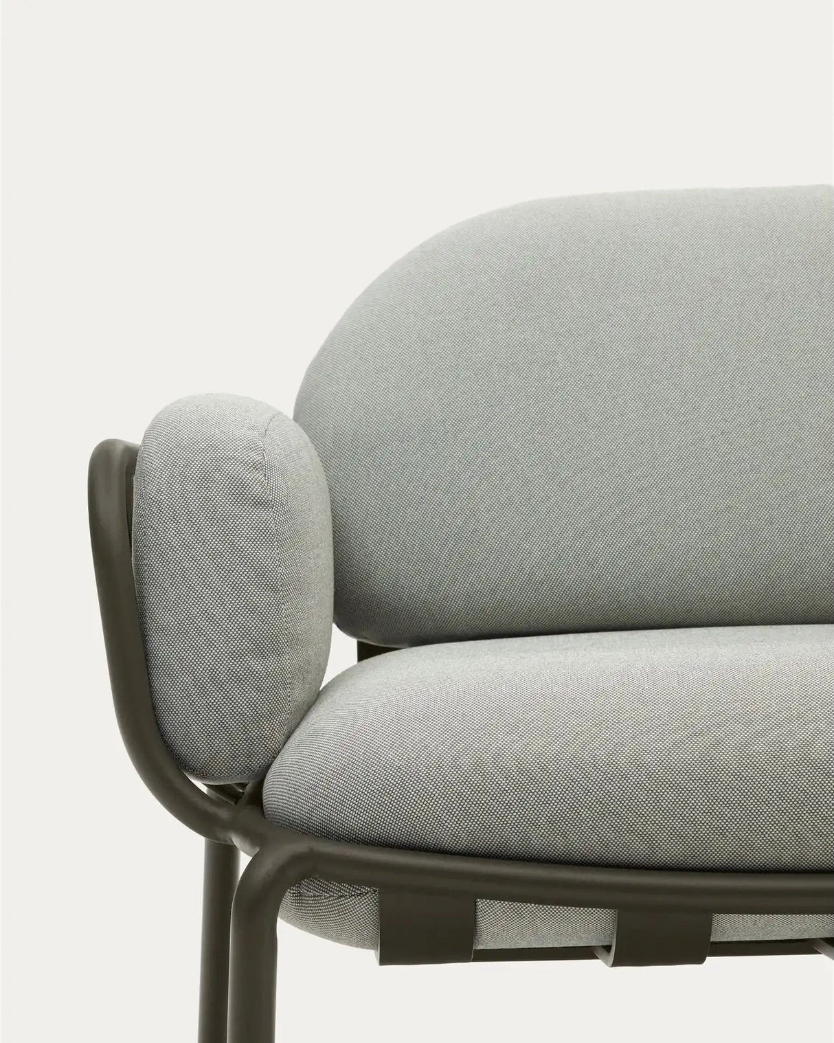 3-Sitzer-Outdoor-Sofa Joncols mit Bezug in Grau aus Aluminium mit grün lackiertem Finish 225 cm von Kave Home – Bild 10