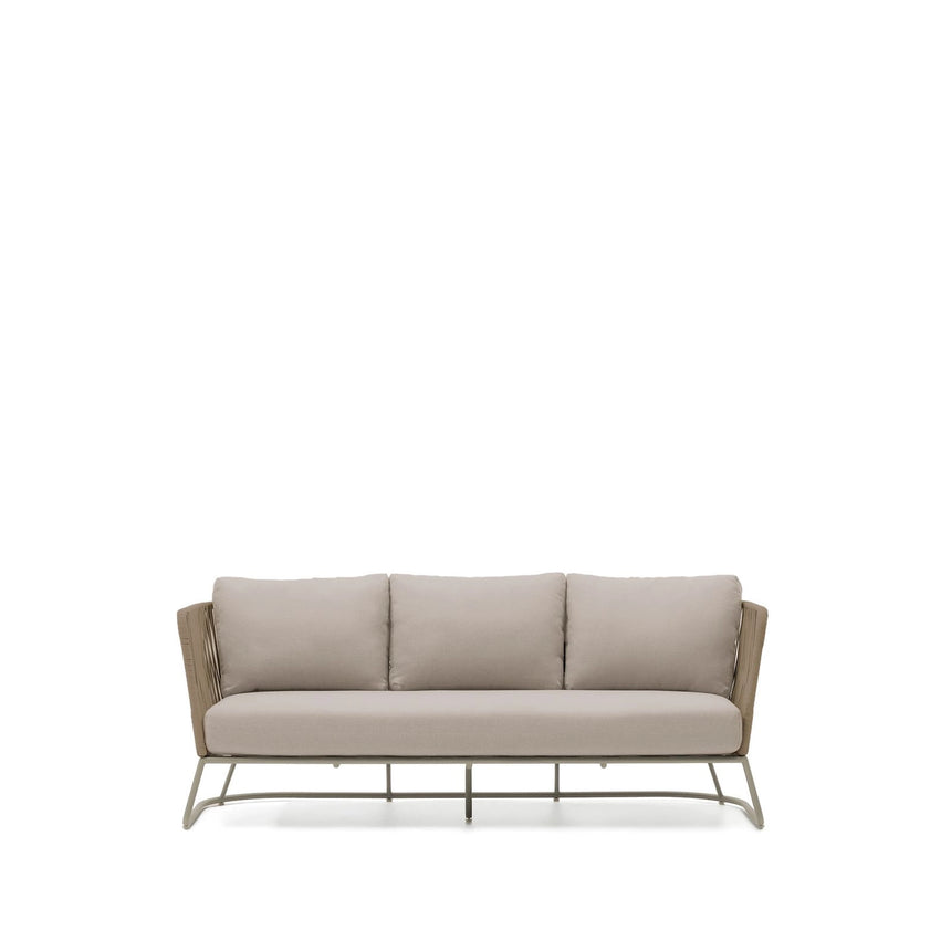 3-Sitzer-Outdoor-Sofa Saconca aus Seil und beige verzinktem Stahl 189 cm von Kave Home – Bild 1