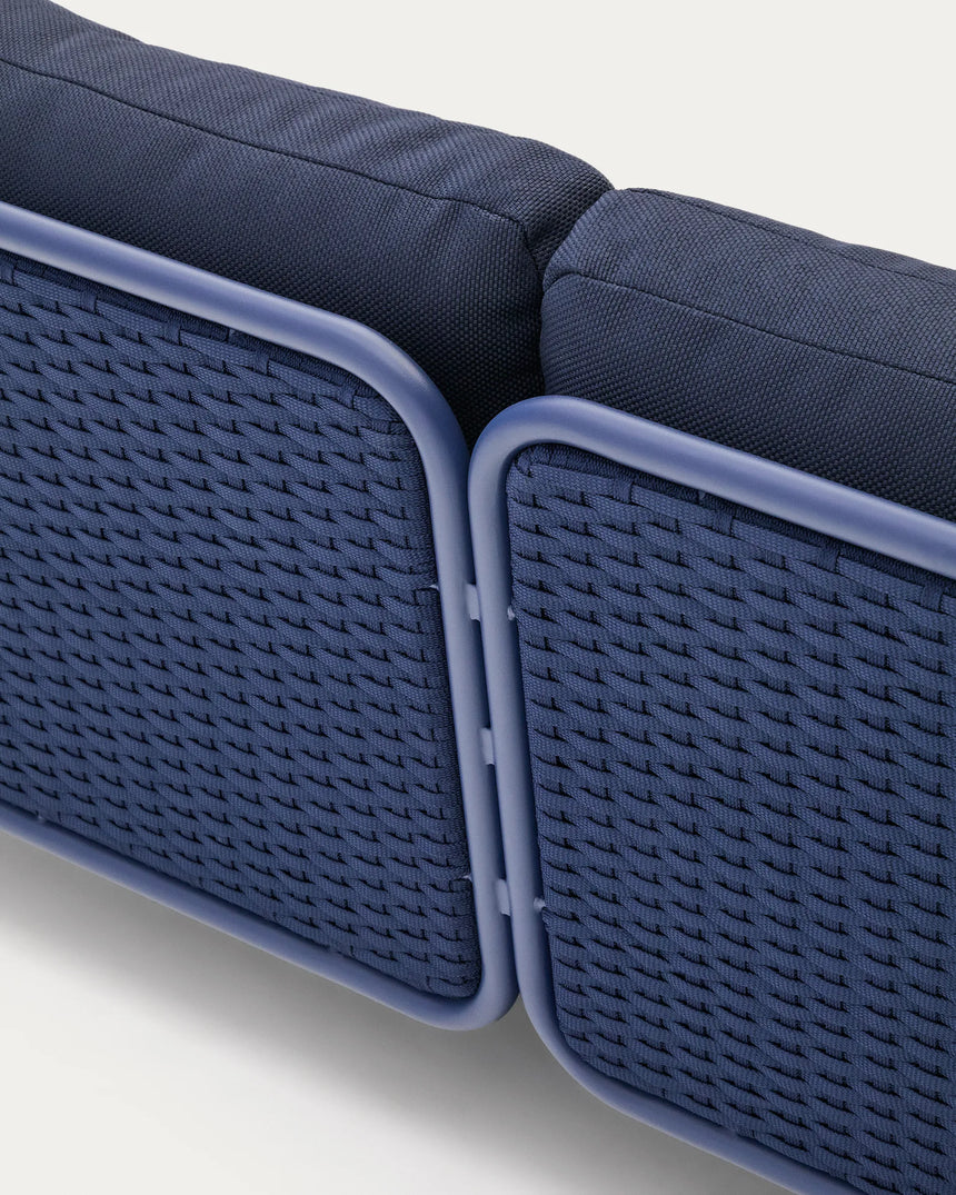 3-Sitzer Outdoor-Sofa Sedalis aus Aluminium und blauem Seil 210 cm von Kave Home – Produktbild 4