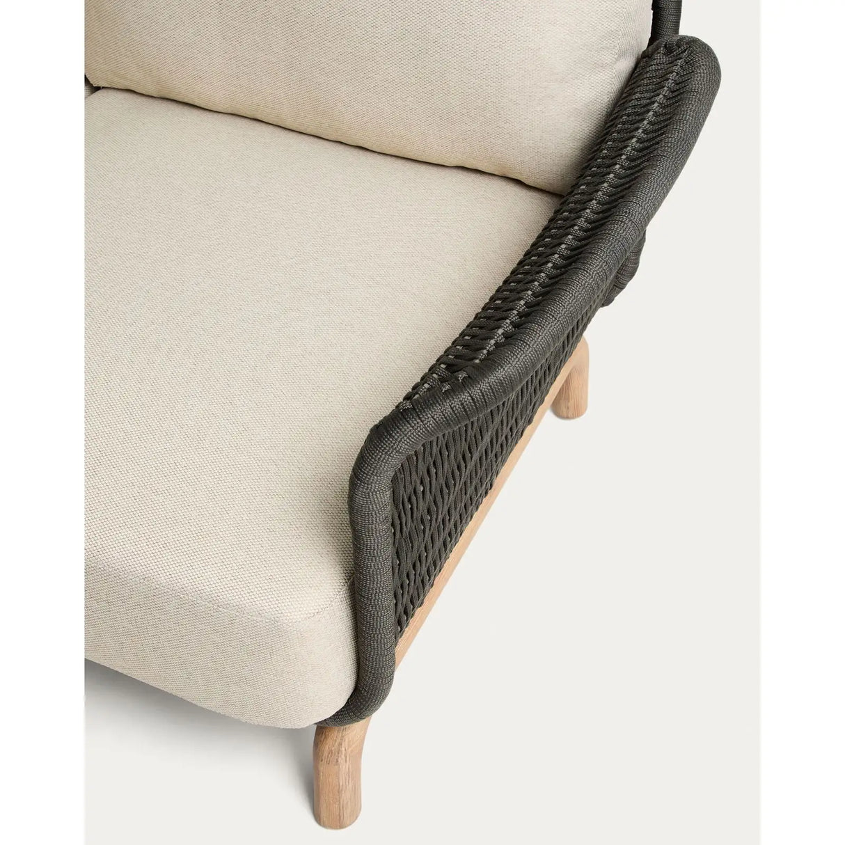 3-Sitzer-Sofa Alipa aus massivem Akazienholz und dunkelgrauem Seil, 235 cm von Kave Home – Bild 8