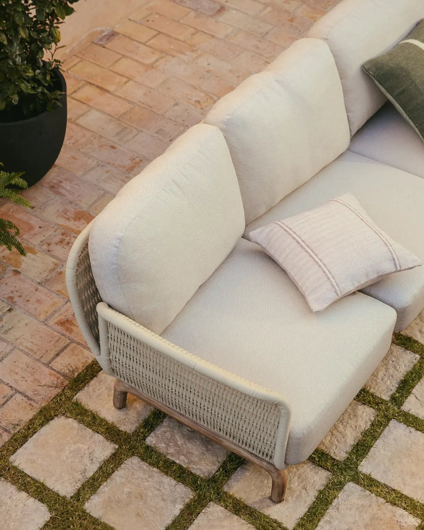 3-Sitzer-Sofa Alipa aus massivem Akazienholz und ecrufarbenem Seil, 235 cm von Kave Home – Bild 3
