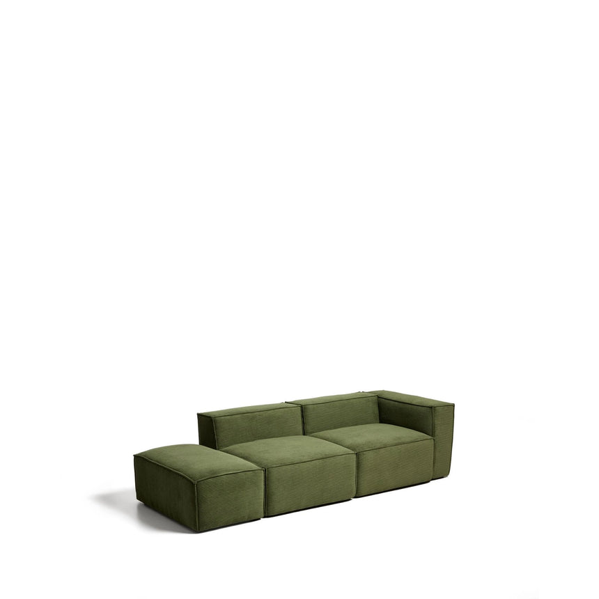 3-Sitzer-Sofa Blok mit Armlehne rechts und Pouf-Randmodul in Cord oder Chenille, 270 cm, FSC Mix Credit von Kave Home – Bild 2