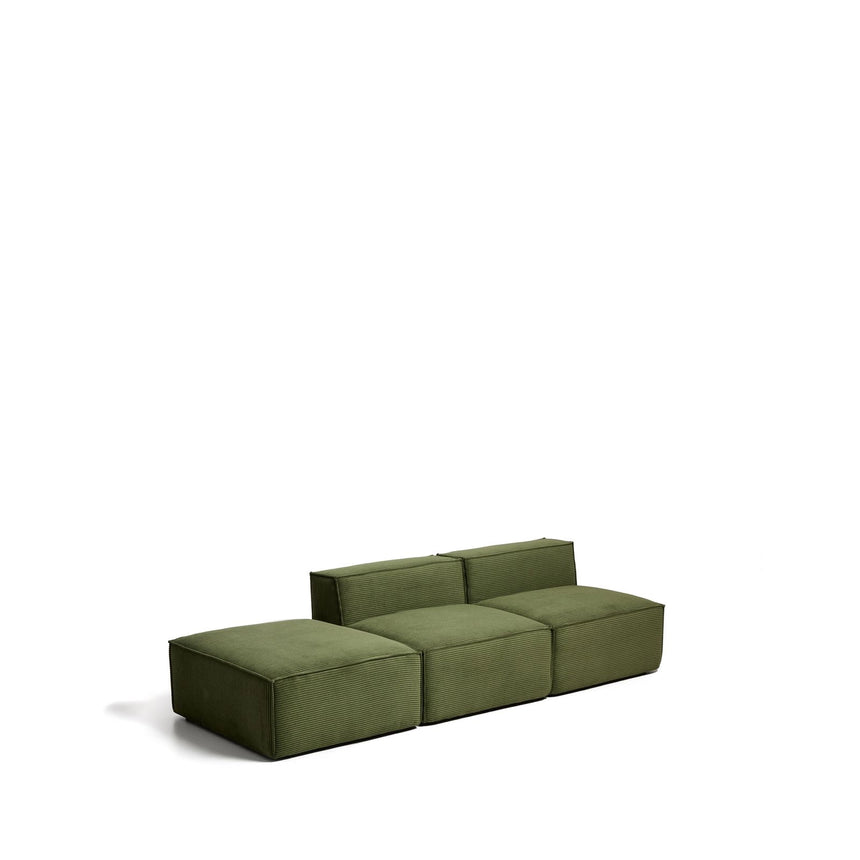 3-Sitzer-Sofa Blok mit Pouf-Randmodul in Cord oder Chenille, 270 cm, FSC Mix Credit von Kave Home – Bild 3