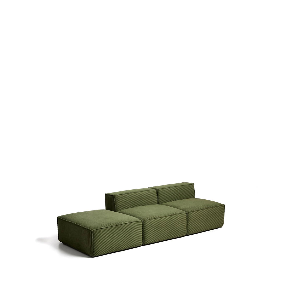 3-Sitzer-Sofa Blok mit Pouf-Randmodul in Cord oder Chenille, 270 cm, FSC Mix Credit von Kave Home – Bild 3