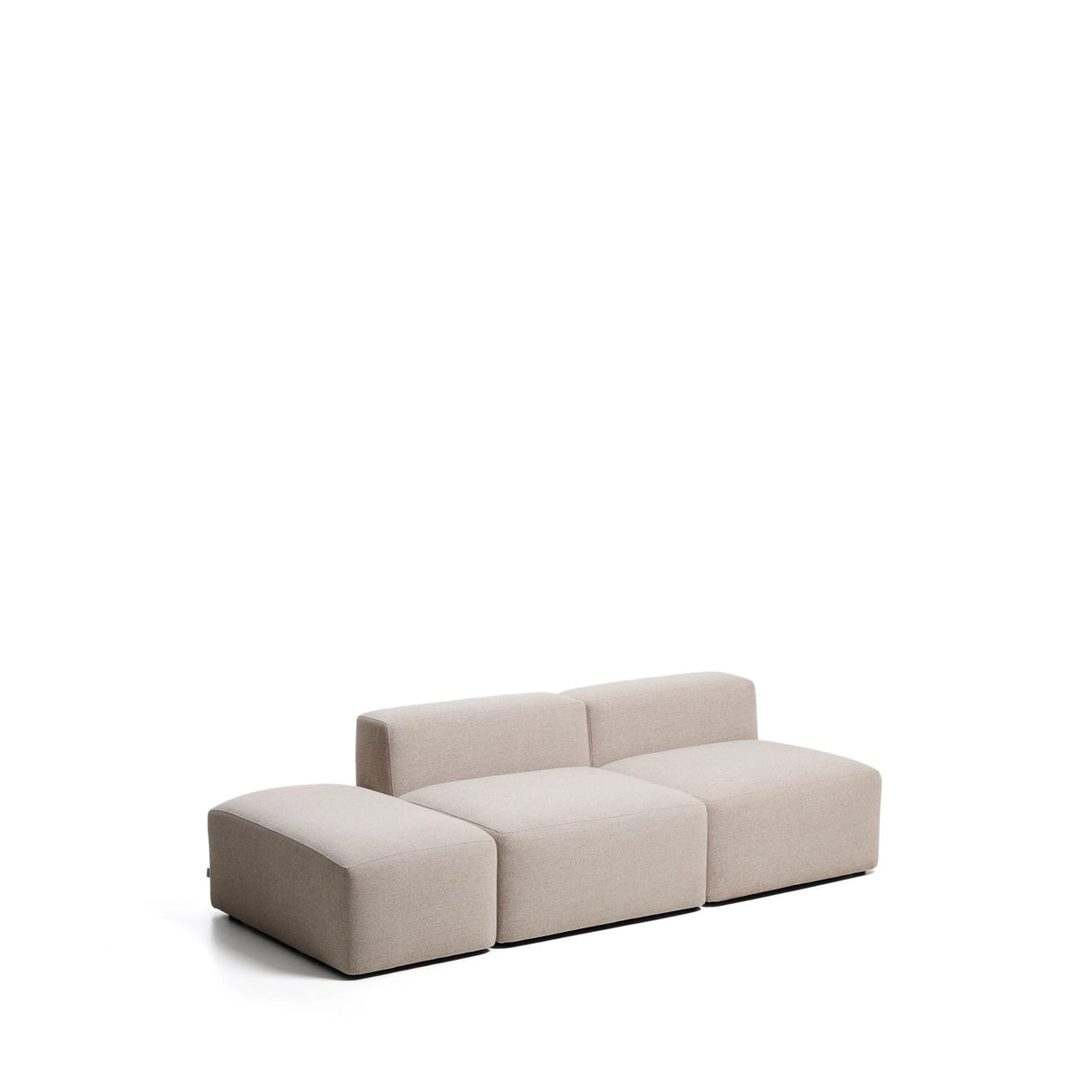 3-Sitzer-Sofa Blok mit Pouf-Randmodul in beiger Chenille, 240 cm, FSC Mix Credit von Kave Home – Bild 4
