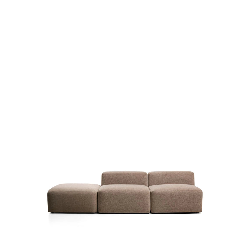 3-Sitzer-Sofa Blok mit Pouf-Randmodul in brauner Chenille, 270 cm, FSC Mix Credit von Kave Home – Bild 1