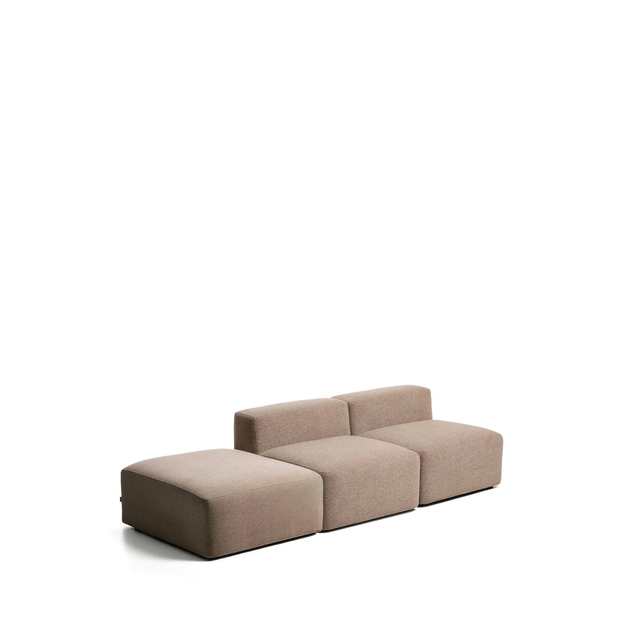 3-Sitzer-Sofa Blok mit Pouf-Randmodul in brauner Chenille, 270 cm, FSC Mix Credit von Kave Home – Bild 4