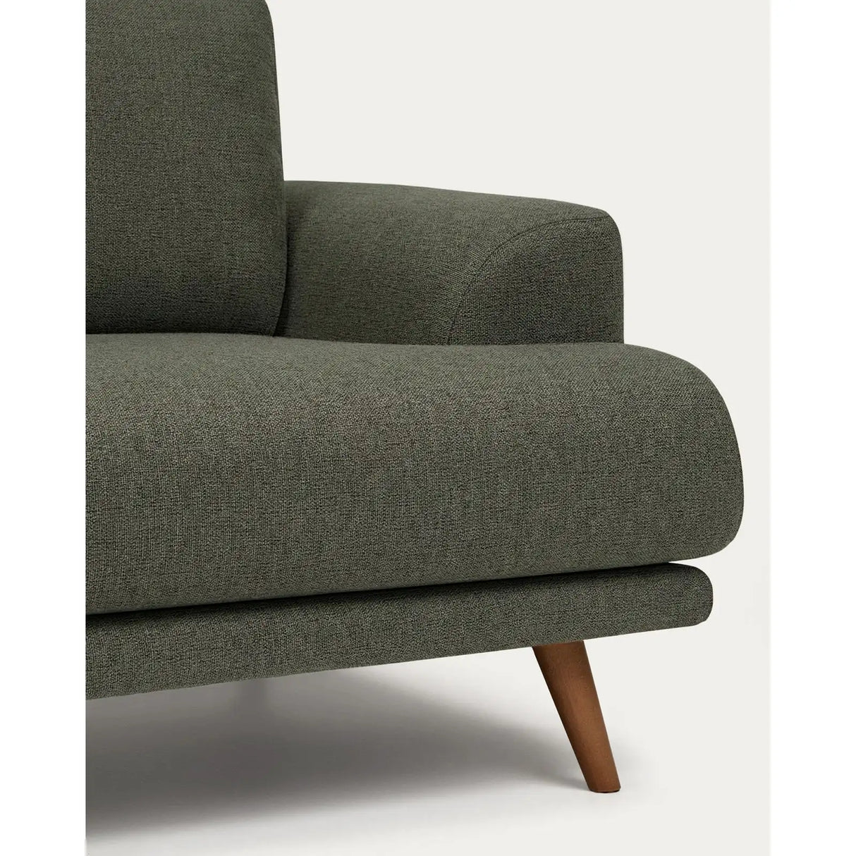 3-Sitzer-Sofa Karin aus dunkelgrüner Chenille mit Beinen aus massivem Buchenholz mit walnussfarbener Oberfläche 228 cm von Kave Home – Bild 5