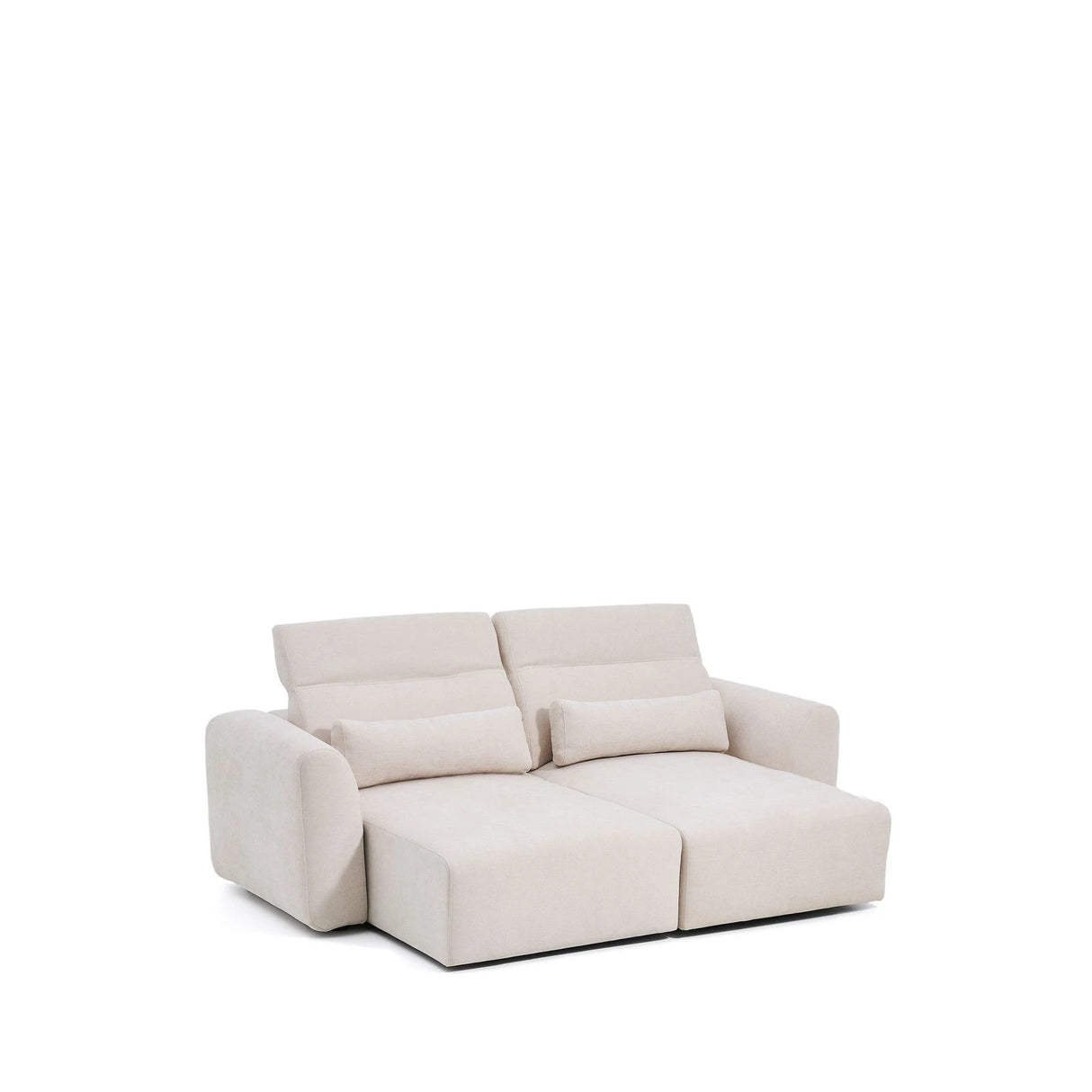 3-Sitzer-Sofa Lares mit elektrisch ausfahrbaren Sitzen und verstellbarer Kopfstütze in beiger Chenille, 240 cm von Kave Home – Produktbild 10