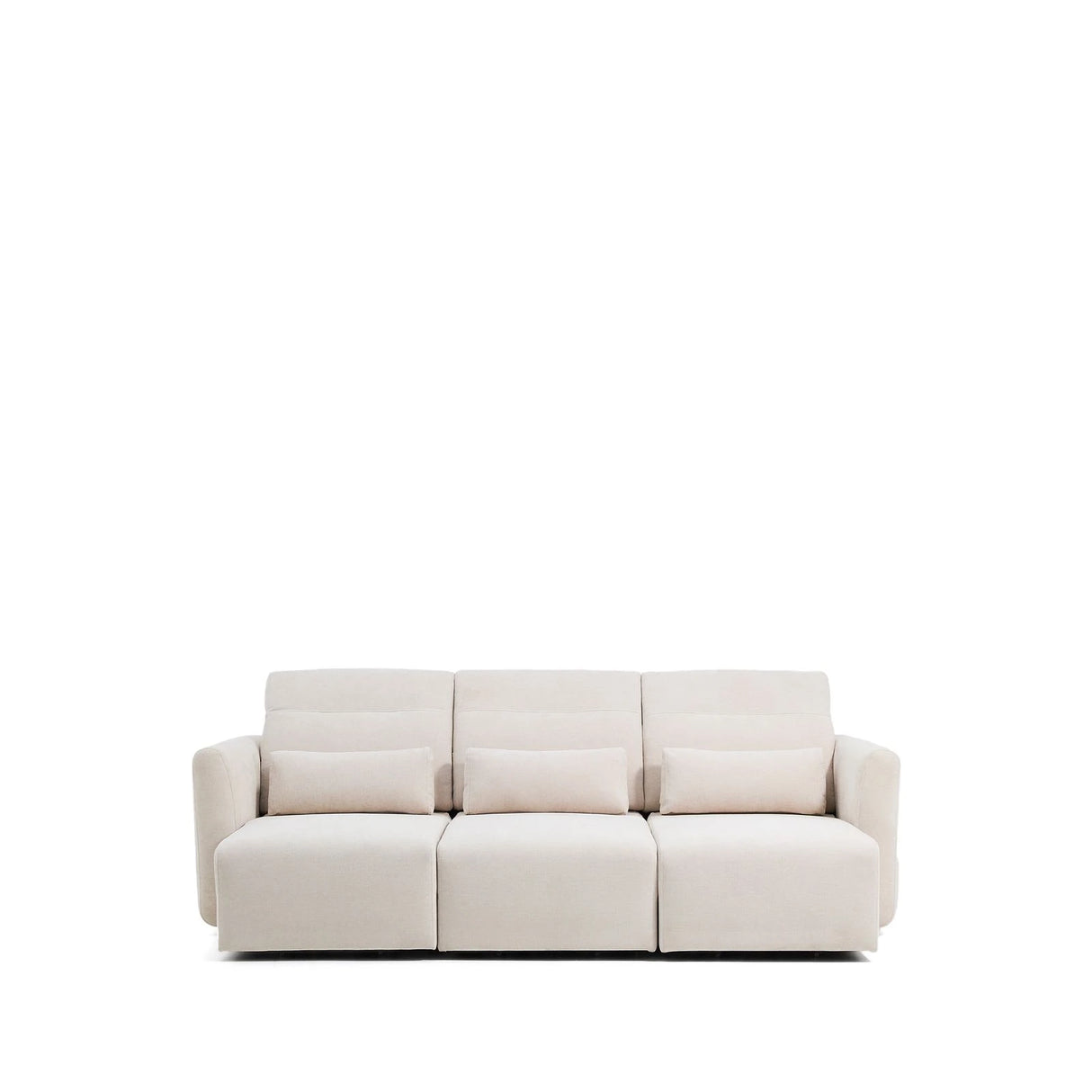 3-Sitzer-Sofa Lares mit elektrisch ausfahrbaren Sitzen und verstellbarer Kopfstütze in beiger Chenille, 255 cm von Kave Home – Produktbild 11
